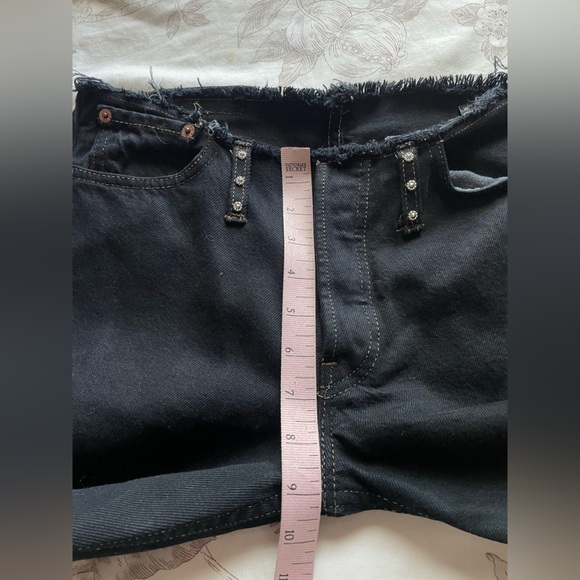 Vintage Y2K Upcycled Levi Flare Jeans Low Rise Embellished 28 Festival Bratz - Picture 12 of 14